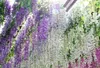 110cm Long Elegant Artificial Silk Flower Wisteria Vine Rattan For Wedding Centerpieces Decorations Bouquet Garland Home decoration 50pcs