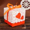 結婚式箱ギフトボックスキャンディボックスDIYチョコレートボックスFaverforer 5cm * 5cm * 5cm愛の心シルクリボンの結婚式のおすすめ箱送料無料