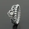 100% 925 Sterling Silver Princess Tiara Ring con Clear Cz Stones Fit Pandora Style Jewelry Women Fashion Ring