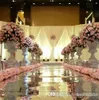 Wedding Backdrop Centerpieces 1m Wide 10 m Lot Luxury Bröllop Decor Centerpieces Mirror Carpet Aisle Runner Silver Design