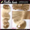 Grade 8A Indiase menselijke haar inslag weefsel body wave extensions blonde kleur haar 3 stks / partij gratis verzending