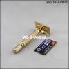 Wholesale-Metal Rose gold color shaver double edge safety razor for men shaving