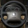 Steering wheel cover Case for Volkswagen VW old PASSAT B5 B6 Genuine leather DIY Car styling
