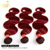 Brasilianska Virgin Hair Body Wave 3pcs Naturlig Svart / Honung Blondin 27 # / Bleach Blond 613 # / Bourgogne Red 99J Mänskligt hår Vävbanor Dubbel väft