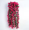 Simulation flower rattan basket Chlorophytum violet wall hanging wedding home decorations artificial flower vine