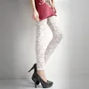 Wholesale-Black White Rose Lace Through Leggings Pants Footless Sexy For Women Lady