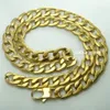 60cm, 70cm MENS Cadeia Gold Tone Curb Link Aço Inoxidável Colar 11mm W N293