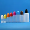 100 PCS 5 ml LDPEプラスチック製のドロッパーボトル付きセーフキャップとチップ絞り可能なボトル蒸気が短い乳首