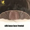 Malaysian straight silk base frontal human hair three part lace frontal with baby hair 13x4 lace frontal closure bleached knots