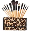 12pcs par ensemble Femmes Pro Makeup Brush Brush Set Cosmetic Tool Leopard Bag Beauty Brushes Kit by DHL 717018803437