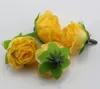 Büyük indirim ! 400pcs Sarı Tea Rose Çiçek Başkanı Yapay Çiçekler Düğün çiçek 3cm