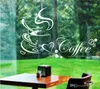 Tasse à café avec coeur vinyle citation Restaurant cuisine amovible stickers muraux bricolage décor à la maison art mural MURAL Drop Shipping JIA214