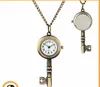 Collier de montres clés de poche de vif d'or en gros avec chaîne montres de poche antiques PW013