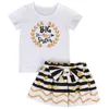 Småbarn kläder baby kläder barn tjejer kläder set storasyster t-shirt kjol lilla syster romper mini kjol matchande outfit set boutique