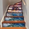 Autocollant mural d'escalier 3D, 10styles, décoration de maison, thème de paysage de rivières, autocollant de décor de thème de soleil, cascade de mer, papier peint Mayitr, DIY bricolage