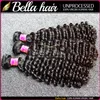 Bellahair 8-34ブラジルの髪のバンドル未加工の自然な色深い波波波波伸び1pc/lot 8a品質の横糸