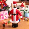 Best selling Red Santa Father Christmas Wine Bag style pocket plush Xmas candy wine gift Claus Bottle Bags Gifts decoration ornaments