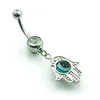 Brand New Fashion Belly Button Rings 316L Stainless Steel Dangle Retro Hand Navel Body Piercing Jewelry294j