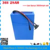 Free customs fee 36V 28AH electric bike battery 36V 28AH lithium battery use SANYO NCR18650GA 3500mah cell 50A BMS