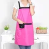 Solid Color Waterproof Anti-oil Adjustable Sleeveless Aprons Bib Uniform With 2 Pockets Hairdresser Kit Salon Hair Tool Chef Waiter Kitchen