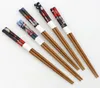 Partihandel-5 Par Eco-Friendly Cat Chopsticks Japanska Wood Lacquer Chopsticks Present