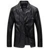 Whole Plus Size Mens Formal Suit Leather Blazer Jacket Black Khaki Brown Men Slim Fit Lether Jackets Coats M4XL 5XL 6XL5129284