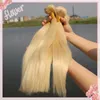 Platina Loira Brasileira Virgem Do Cabelo Seda Reta 613 # Cabelo Brasileiro Loiro 3 Ofertas Bundle Não Transformados Cabelo Humano Virgem Loira Tecer