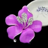 Gold Flower diamond Brooches Pins Corsage Enamel Diamond Boutonniere Stick Corsage Wedding Brooch for Women Men Fashion Jewelry gift