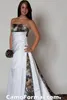 2016 Ny ankomst Strapless Camo Bröllopsklänning med pläter Empire Waist A Line Sweep Train Realtree Camouflage Bridal Gowns