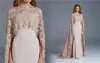 2019 Elegant vintage Arabiska High Neck Formal Evening Dresses Lace Illusion Dress with Jacket för full återbetalning Ny specialanpassad D1329134