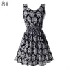 Wholesale-2016 New Summer Women Tank Chiffon Beach Dress Sleeveless Sundress Floral Mini Dresses M L XL XXL 21 Colors