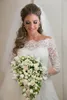 2015 New Sexy A Line Appliques Lace Wedding Dresses Long Sleeves Floor-Length Bridal Gowns Vestidos De Noiva QS44