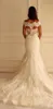 Gorąca sprzedaż Syrenki Suknie Ślubne Vintage Koronkowe Aplikacje Suknie Ślubne V Neck Off The Ramię Hollow Back Custom Made Brides Wear