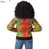 Haoyuan dashiki kurtka kobiety afrykańskie nadruk jesienne zimowe kurtki bombowce tradycyjne ubrania streetwear swobodny vintage podstawowy płaszcz q1110