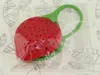 100pcs / lot fedex dhl Gratis frakt Silikon Strawberry Design Loose Tea Leaf Strainer Herbal Spice Infuser Filterverktyg