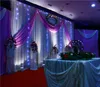 DHL Bruiloft Gordijn Achtergronden Bruiloft Stage Decoraties Backdrop Wedding Props Satin Drape Wall Coversing Chiffon White Wedding Backdrop