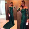 Long Sleeves Evening Dresses Long Sheer Neck Personalized Mermaid Party Dresses Floor Length Appliques Lace Dubai Arabic Prom Dress