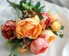 Nouveautés (9 têtes/bouquet) 54 cm/21.26 "de longues fleurs de pivoine artificielles fausses fleurs en soie pour les arrangements floraux à la maison de fête de mariage