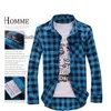 Wholesale-wholesale new fashion men shirts plaid causal shirt long sleeve flannel high quality male clothes camisas DL1649