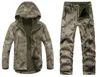 Darmowa Wysyłka 1 Garnitur Wodoodporny Kamuflaż Odzież myśliwska Camo Garnitur, Kemping Wędkarstwo Wędkarstwo Polowanie Camo Jacket Spodnie myśliwskie