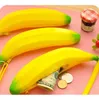 Novelty Silicone Portable Banana Coin Pencil Case Purse Bag Wallet Pouch Keyring Fruit zero wallet ego zipper case gift Free Shipping