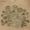 Wholesale-Wholesale Mix 100 stks Vintage Steampunk Charms Gear Hanger Twee kleuren Fit Armbanden Ketting T0484