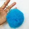 Prawdziwy Królik Futro Ball Łańcuchy Moda Keychain Kobiety Torebka Torebka Charm Car Key Chain Ring Bag Akcesoria Talizman