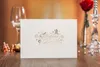 Weddding Convite Cartão Elegante Laser Corte Branco Partido de Evento Fontes Decoração Noivo e Noiva Convites Florais