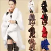 2015 Hiver Ladies Mounds Long Poncho Faux Fur Big Yards Tricoting Wool Cashmere Cardigan châles