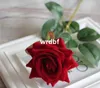 Velet Roses 50cm/19.7" Length 10Pcs/lot Artificial Single Rose Red/Pink/Wine Red/Hot Pink/Purple/Cream for Wedding Flower