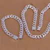 S101 ensemble de bijoux de mode 925 argent Sterling plaqué 10 MM chaîne latérale collier bracelet pour hommes livraison gratuite Top qualité