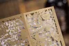 Cartes d'invitations de mariage pliées creuses en or Vente chaude Découpe au laser Vente en gros Carte d'invitation imprimable personnalisée Livraison gratuite