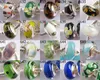 550pcs Murano Glass Pärlor Charms Silver Plated Single Core Bead Charm Mix 20 stilar passar armband