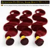 Bundles de tissage de cheveux humains vierges brésiliens de vague de corps de Bourgogne Vin rouge 99J Extensions de cheveux péruviens / malaisiens / indiens / cambodgiens Double trames